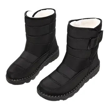 Женские повседневные зимние женские ботильоны, зимние ботинки на плюшевой мягкой платформе, женская зимняя уличная походная обувь, обувь с хлопковой подкладкой.