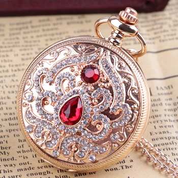 Женские Ретро кварцевые карманные часы Clamshell, высококачественные роскошные винтажные часы с подвеской на цепочке, карманные часы для женщин в подарок
