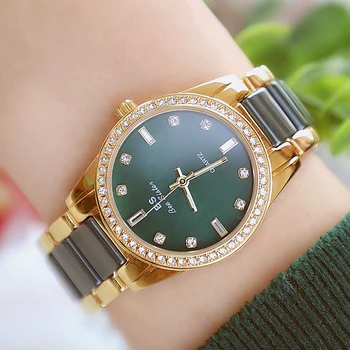 Женские часы Bs Bee Sister 2022, керамические женские наручные часы известного бренда, женские часы с зеленым бриллиантом, кварцевые женские часы 2023