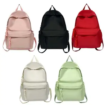 Женский рюкзак для покупок, нейлоновый женский школьный рюкзак, Однотонный повседневный рюкзак большой емкости с гладкой застежкой-молнией, спорт на открытом воздухе