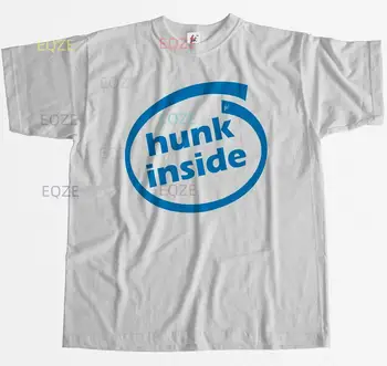 Забавная пародийная мужская футболка Hunk Inside Computer Geek