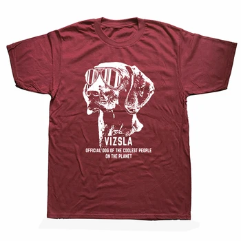 Забавные футболки для собак Vizsla, хлопковая уличная одежда с графическим рисунком, подарки на день рождения с коротким рукавом, Летняя футболка для папы с собакой, мужская одежда