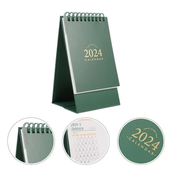 Зеленый Настольный календарь на 2023-2024 годы: Ежемесячный Перевернутый График работы для дома и офиса