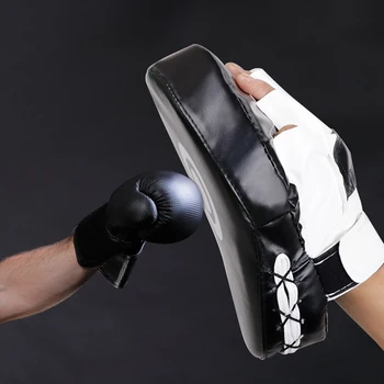Изогнутая Боксерская мишень для рук, Тренировочная мишень Санда из искусственной кожи, Износостойкая Ручная Мишень для Тхэквондо, Спортивное оборудование для тренировок