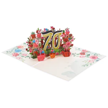 Изысканная 3D поздравительная открытка С пышным цветочным узором, юбилейная поздравительная открытка, всплывающая бумажная открытка