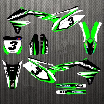 Индивидуальные ФОНОВЫЕ наклейки с графикой команды мотоцикла KXF 250 для Kawasaki KXF250 KX250F 2017 2018 2019 2020