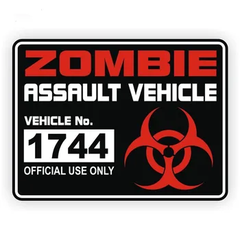 Интересные номерные знаки для автомобиля ZOMBIE Assault, наклейки на автомобиль, водонепроницаемые наклейки на лобовое стекло PVC20cm * 15.4cm