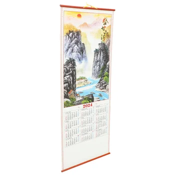 Календарь, Ежемесячный Настенный календарь, Подвесной календарь в китайском стиле, Год Дракона, Подвесной Календарь, Украшение