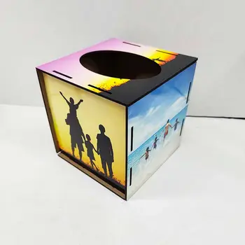 Коробка для салфеток из МДФ Куб сублимации Пустой держатель коробки для салфеток Пустая крышка коробки для салфеток Изготовленный на заказ держатель для салфеток Квадратная крышка коробки для салфеток своими РУКАМИ