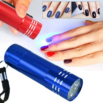 Лампа Super Mini 9 Светодиодный фонарик Ультрафиолетовый Свет Сушилка для ногтей Гель для ногтей Быстросохнущий Маникюрный инструмент без батареи
