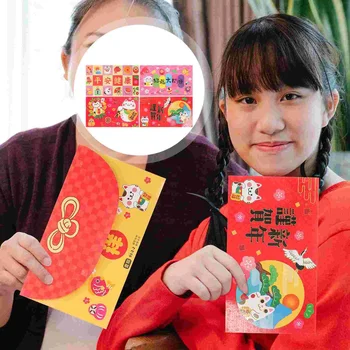 Лунный Новогодний Конверт Японский Весенний Фестиваль Красный Пакет Рождественские Подарки Мультфильм