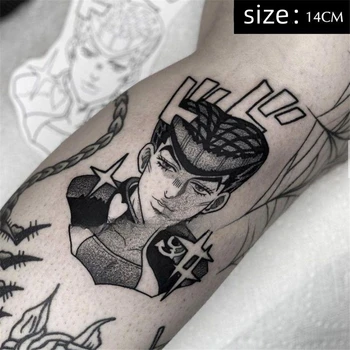 Магазин Луна
 Временные татуировки из аниме JoJo's Bizarre Adventure, мультяшная татуировка Джоске, боди-арт на руке, водонепроницаемая наклейка с поддельной татуировкой