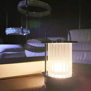 Минималистский кабинет, прикроватная тумбочка для спальни, дизайнерская художественная нордическая роскошная перезаряжаемая настольная лампа