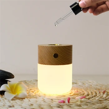 Многофункциональная лампа для ароматерапии, деревянная лампа с ароматом эфирного масла для сна без огня, светодиодная лампа для создания творческой атмосферы