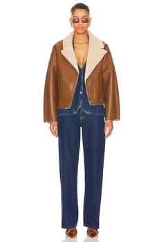 Модное кожаное пальто с темпераментом в новом стиле, женская Супер крутая высококачественная замшевая куртка на заказ.