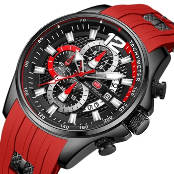 Модные мужские часы Люксового бренда, спортивные кварцевые наручные часы, Водонепроницаемые часы с хронографом, силиконовый ремешок Relogio Masculino