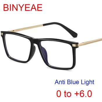 Мужские квадратные очки в ретро-оправе С синим светофильтром, Очки для чтения по рецепту от 0 до + 6.0, Оптические очки, очки для компьютерных игр