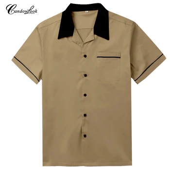 Мужские рубашки Candowlook Европейского размера, приталенная коричневая мужская блузка в британском стиле, хлопковая мужская одежда, мягкая и удобная.
