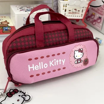 Мультяшный милый пенал Hello Kitty Большой емкости, портативные студенческие милые канцелярские принадлежности, Холщовая сумка для ручек, школьные принадлежности