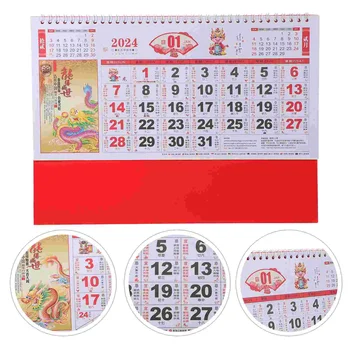 Настенный Ежемесячный традиционный календарь В китайском стиле Подвесной Календарь Бытовой Настенный Календарь Офисный Аксессуар