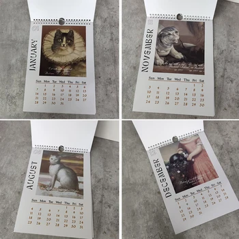 Настенный календарь с милыми кошками на 2024 год, Календарь планирования времени кошек на 12 месяцев, Розыгрышный подарок для любителей кошек