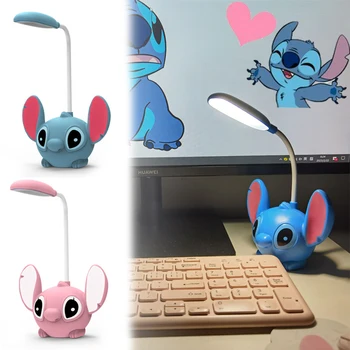 Настольная лампа Disney Anime Stitch, ночник Kawaii Lilo & Stitch, Точилка для карандашей, лампа двойного назначения, Мультяшные подарки для детей