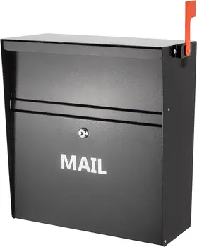 Непромокаемый почтовый ящик для настенного монтажа с флажком для исходящей почты и держателем Сверхмощный почтовый ящик для хранения платежей в жилых помещениях с замком