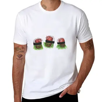 Новая футболка Hula Spam Musubi, топы, футболка с графикой, корейская мода, мужские белые футболки