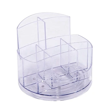 НОВИНКА-Акриловый настольный органайзер, вращающийся на 360 градусов прозрачный держатель для ручек, Коробка для хранения кистей для макияжа, многофункциональное хранилище на 9 секций