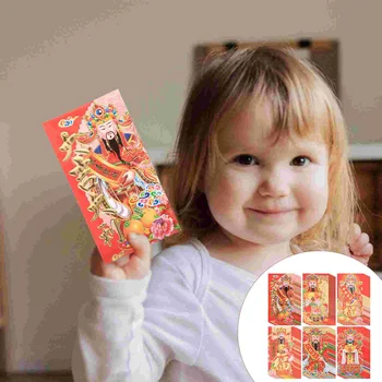Новогодний Красный конверт Бога богатства 2023, Конверты для пакетов, Традиционный подарок, китайский креативный мультяшный кошелек