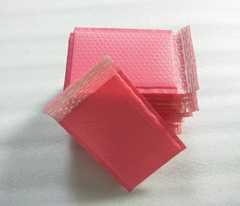 Новое поступление 15x20 + 4 см, 25 шт./лот, розовые почтовые конверты с пузырьками, мягкий почтовый пакет, самозаклеивающийся