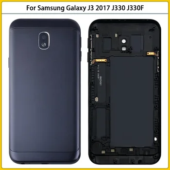 Новый J330 чехол с полным корпусом для Galaxy J3 2017 J330 J330F Крышка батарейного отсека Задняя дверь Задняя крышка Кнопка Замена ключа
