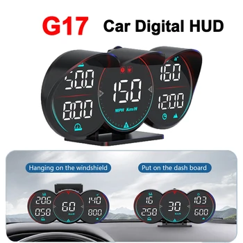 Новый Автомобильный Цифровой HUD GPS G17 Heads Up Дисплей LED Спидометр Измеритель Температуры Воды Масла Автомобиля Сигнализация Превышения Скорости Диагностический Измеритель Скорости