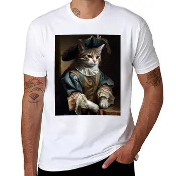 Новый викторианский портрет кошки, 3 футболки, летний топ, рубашка с животным принтом для мальчиков, эстетическая одежда, мужские однотонные футболки