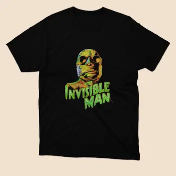 Ограниченная футболка с американским логотипом The Invisible Man Art черного цвета, размер от S до 3XL, с длинными рукавами.
