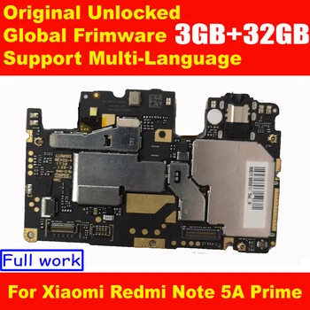 Оригинальная разблокированная материнская плата для Xiaomi Redmi Note 5A Prime Материнская плата емкостью 32 ГБ С микросхемами, гибкий кабель Global Frimware MIUI