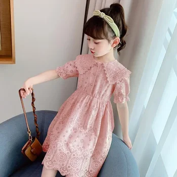 Платье для девочек 2023, новое летнее модное детское платье принцессы с коротким рукавом для маленькой девочки, Сказочные детские белые платья для девочек, детские