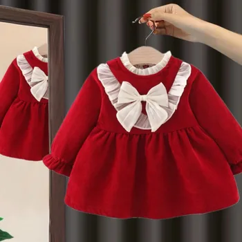 Платье для девочек, весенне-осенняя одежда для маленьких принцесс, новинка 2024 года