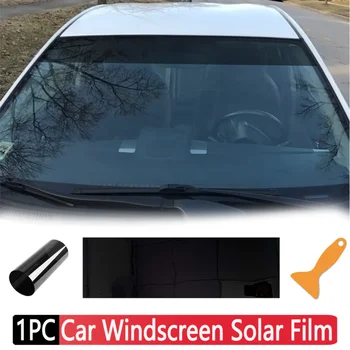 Пленка для тонирования окон автомобиля, Анти-УФ Теплоизоляция, ПВХ Пленка для ветрового стекла автомобиля, наклейка на солнцезащитный козырек для автомобиля со скребком, автомобильные аксессуары