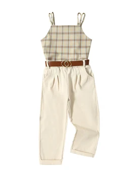 Повседневная футболка для мальчиков с коротким рукавом и джинсовые шорты с регулируемым поясом, летняя одежда