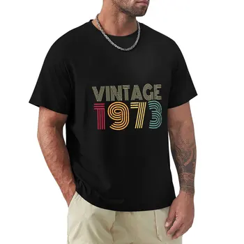 подарок на 49-й день рождения, юбилей, Винтажная футболка 1973 года, эстетическая одежда, мужские футболки с рисунком большого размера, упаковка