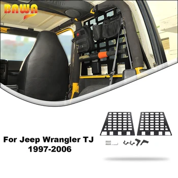 Полка-Органайзер для Хранения Багажника BAWA для Jeep Wrangler TJ 1997-2006 Автомобильная Многофункциональная Багажная Полка Аксессуары Для Интерьера