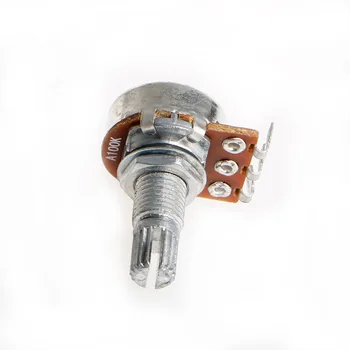 Потенциометр A100K со шлицевой головкой Электрогитара Басовый эффект Усилитель громкости 15 мм Детали вала G32E