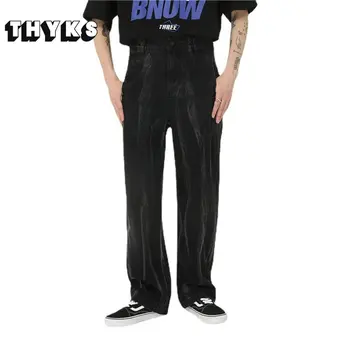 Потертые Черные Джинсы High Street Wash для Мужской Дизайнерской одежды Streetwear Y2k Pants Man Homme Dsquaered2 Мужская Одежда Унисекс