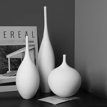 Простые вазы в скандинавском стиле, художественные дзен-вазы ручной работы, высококачественные роскошные прикроватные украшения для ресторана, тумба для телевизора