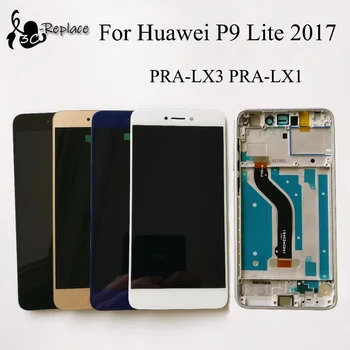 Протестировано 5,2 дюйма Для Huawei P9 Lite 2017 PRA-LX3 PRA-LX1 ЖК-дисплей С Сенсорным Экраном, Дигитайзер В Сборе, Замена Рамки