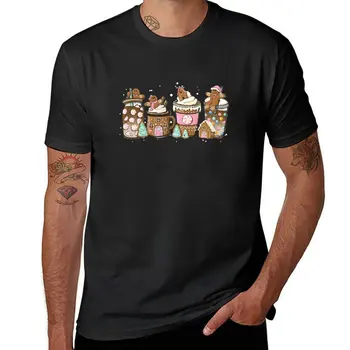 Пряничный Рождественский Кофейный Праздник Xmas Funny Coffee Lover Latte Drink Футболка мужские футболки с рисунком