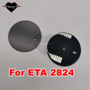 Пустой циферблат часов 31,5 мм Глянцевые Матовые циферблаты часов Черного цвета для механизма ETA 2824