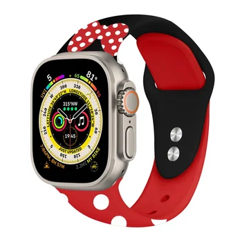 Ремешок для Apple watch Band Ultra 49 мм 45 мм 41 мм серии 8 7 se 6 5 4 3 силиконовый браслет с леопардовым принтом iwatch band 44 мм 40 мм