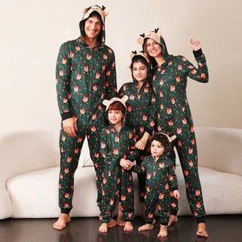 Рождественские пижамы для семьи, подходящие милым парам с длинными рукавами, Мягкие пижамы, забавные новогодние пижамы для семьи, подходящие друг другу
